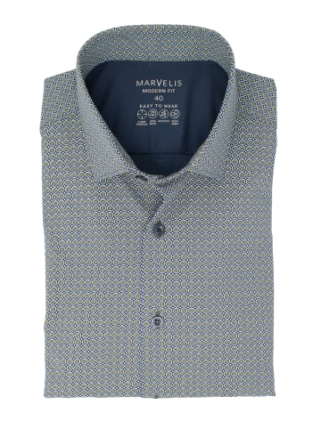 MARVELIS Modern Fit Easy To Wear Hemd in Marine 18