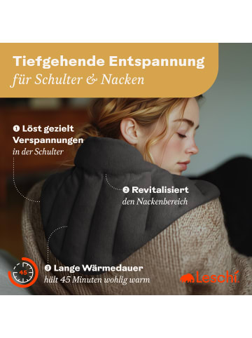 Leschi Körnerkissen 100 % Bio-Baumwolle, Wärmekissen "Dreieck" in schwarz