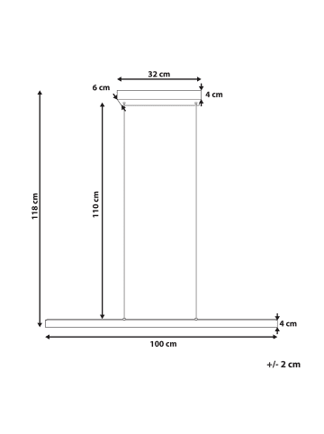 Beliani Pendelleuchten ARENAS in Schwarz/Braun - (W) 100 x (H) 118 x (L) 6 cm