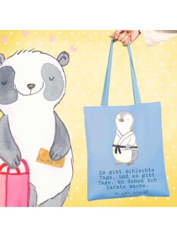 Mr. & Mrs. Panda Einkaufstasche Pinguin Karate mit Spruch in Sky Blue