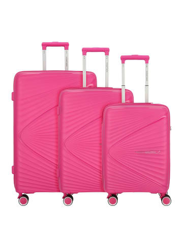 Worldpack Vegas 4 Rollen Kofferset 3-teilig in pink