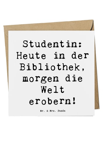 Mr. & Mrs. Panda Grußkarte Spruch Studentin Traumwelt mit Spruch in Weiß