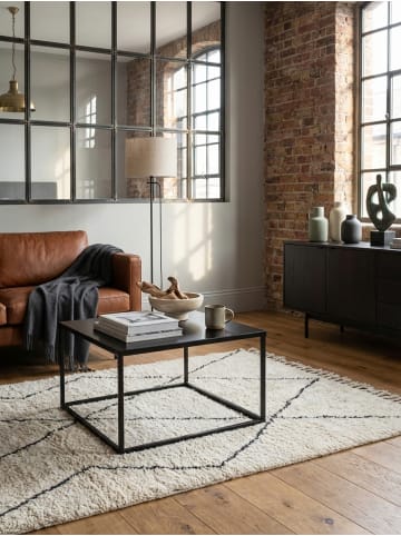 KADIMA DESIGN Couchtisch Industrial | Metall Schwarz, 60x60cm, Quadratisch in Schwarz