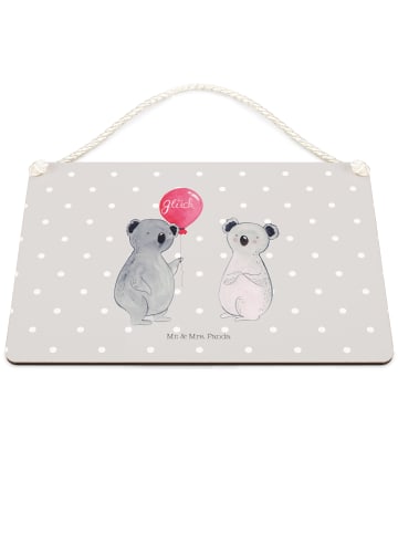Mr. & Mrs. Panda Deko Wandbild Koala Luftballon ohne Spruch in Grau Pastell