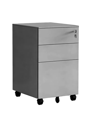 relaxdays Rollcontainer in Schwarz - (B)39 x (H)60 x (T)52 cm