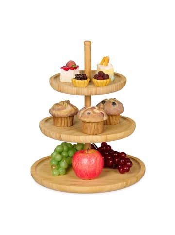 relaxdays Etagere in Natur - (H)25 x Ø30 cm