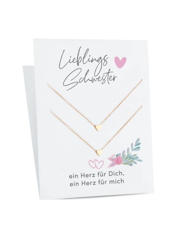 Himmelsflüsterer  Freundschaftshalskette "LieblingsSchwester - ein Herz für Dich, ein ..." Bronze