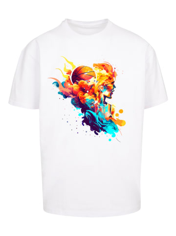 F4NT4STIC T-Shirt Basketball Sport Player OVERSIZE TEE in weiß