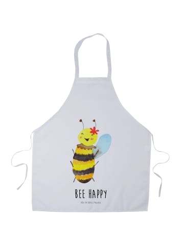 Mr. & Mrs. Panda Schürze Biene Happy mit Spruch in Weiß