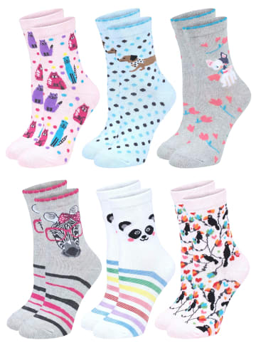 TupTam Kinder Socken Mädchen Jungen Bunt Gemustert 6er Pack in bunt