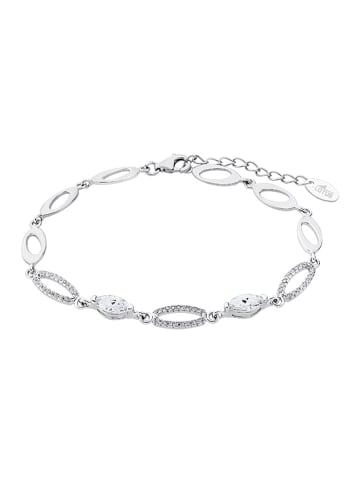 LOTUS silver Oval Armband 925 Sterling Silber ca. 16cm silber, weiß