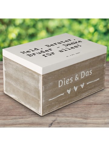 Mr. & Mrs. Panda Aufbewahrungsbox Spruch Held Bruder mit Spruch in Weiß