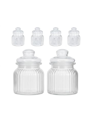 relaxdays 6er-Set: Vorratsgläser in Transparent - 700 ml