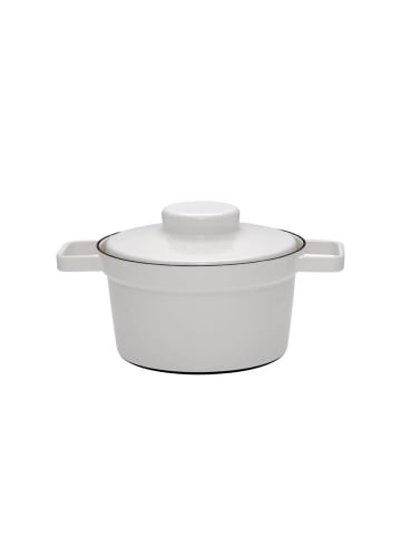 Riess Topf Aromapot mit Deckel Light Emaille mit 2 Griffe in Weiß