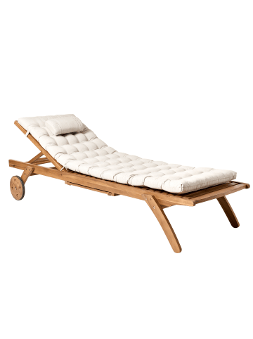 Beliani Gartenliege CESANA PREMIUM in Braun/Beige - (W) 67 x (H) 33 x (L) 195 cm
