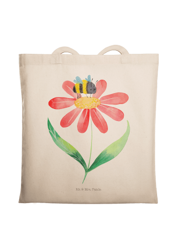 Mr. & Mrs. Panda Shopping Tasche Hummel Blume ohne Spruch in Creme