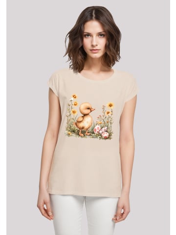 F4NT4STIC Extended Shoulder T-Shirt Niedliche Enten Ostereier in Whitesand