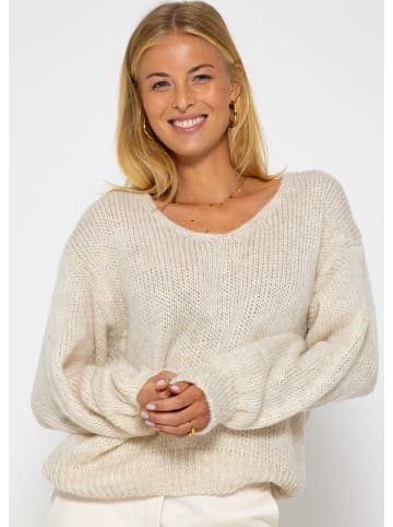 SASSYCLASSY Oversize Strick-Pullover in beige