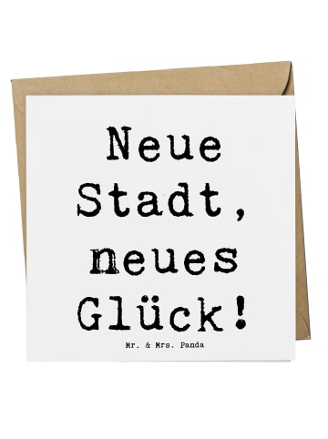 Mr. & Mrs. Panda Glückwunschkarte Spruch Umzug neue Stadt mit Sp... in Weiß