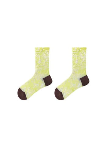 MUNADUNA 2er-Pack 3D-Relief Zweig-Muster-Socken in Grün