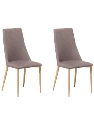 Beliani 2er-Set Esszimmerstuhl CLAYTON in Beige/Heller Holzfarbton