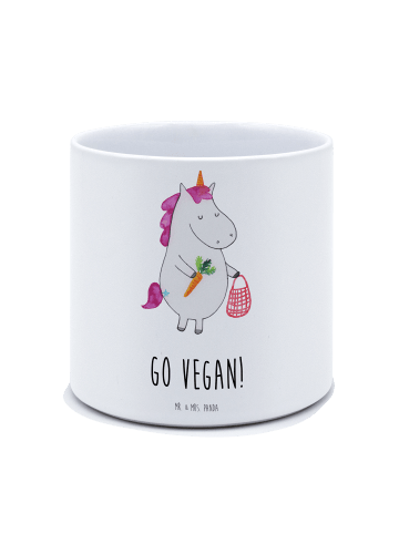 Mr. & Mrs. Panda Blumentopf Groß Einhorn Vegan mit Spruch in Weiß