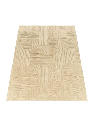 KADIMA DESIGN Teppich Kurzflor waschbar Unifarben Struktur Wohnzimmer in Beige