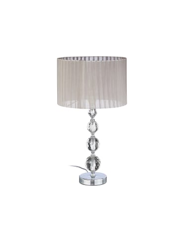 relaxdays Nachttischlampe Kristall in Silber/ Grau - (H) 53 cm