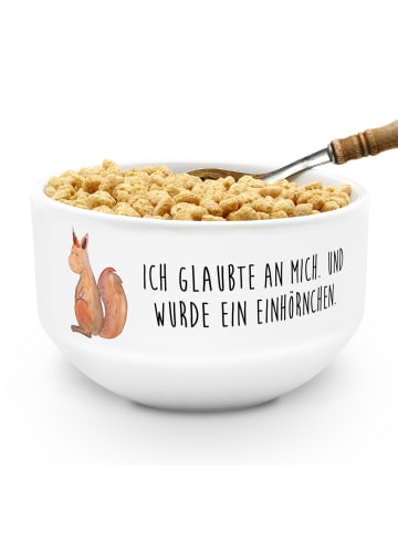 Mr. & Mrs. Panda Müslischale Einhorn Glauben mit Spruch in Weiß