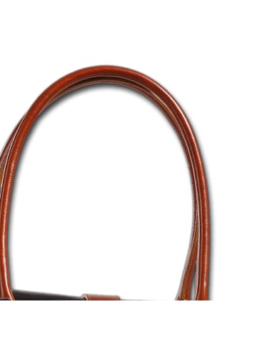 Toscanto Toscanto Schultertasche Leder dunkelblau, braun ca. 29cm