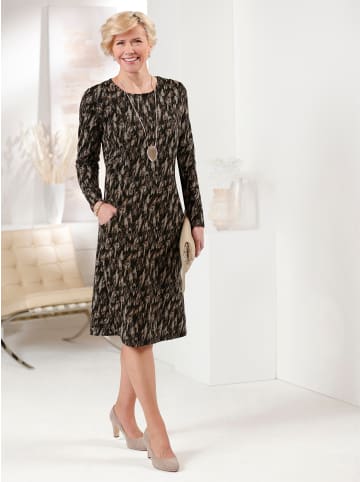WITT WEIDEN Jerseykleid in schwarz-braun-gemustert