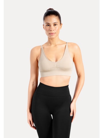 SMILODOX Sport BH Maria Solid Scrunch in Taupe