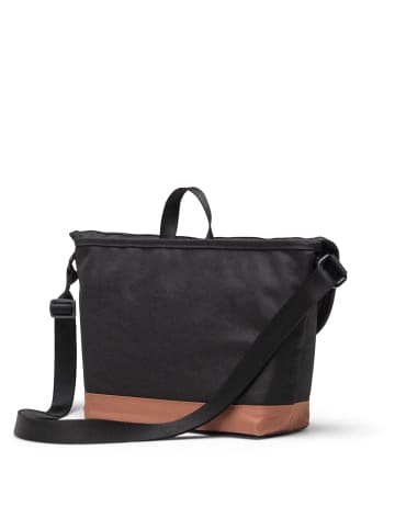 Herschel Cove Messenger - Umhängetasche S 24.5 cm (grid-black) in black/saddle brown