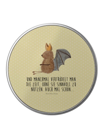 Mr. & Mrs. Panda Aufbewahrungsbox Fledermaus Sitzen mit Spruch in Gelb Pastell