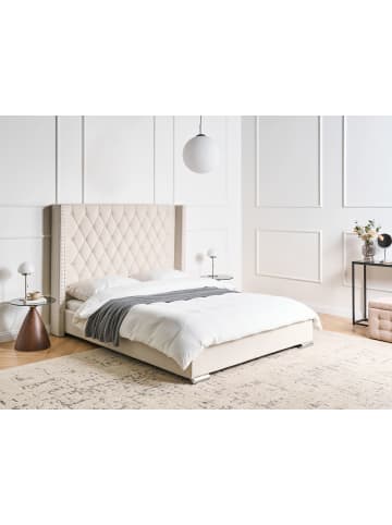 Beliani 2-tlg Doppelbett LUBBON in Weiß/Silber