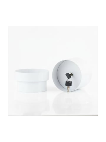 relaxdays Blumentopf Safe in Weiß - (H)13 x ∅12,5 cm