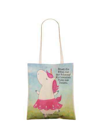 Mr. & Mrs. Panda Schultertasche Einhorn Ballerina Design mit Spruch in Weiß