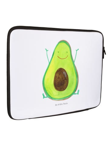 Mr. & Mrs. Panda Notebook Tasche Avocado Glücklich ohne Spruch in Weiß