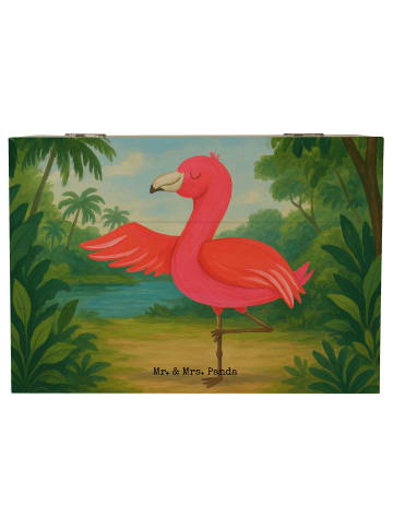 Mr. & Mrs. Panda Erinnerungskiste Flamingo Yoga Design ohne Spruch in Weiß