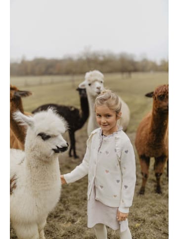 leevje Strickcardigan mit Herzchen-Applikation in light beige