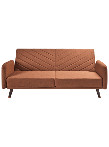 Beliani 3-Sitzer Sofa SENJA in Orange/Gold/Braun - (W) 198 x (H) 87 x (L) 95 cm