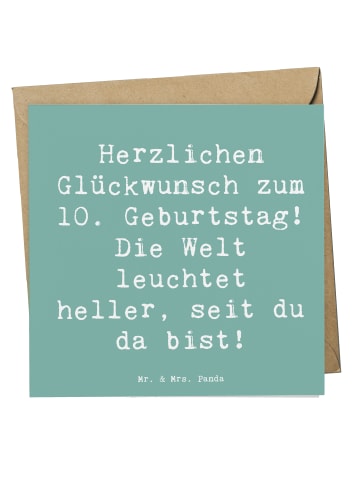 Mr. & Mrs. Panda Einladungskarte Spruch 10. Geburtstag Jubiläum ... in Meeresbrise