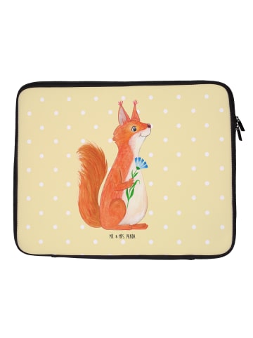 Mr. & Mrs. Panda Laptop Tasche Eichhörnchen Blume ohne Spruch in Gelb Pastell