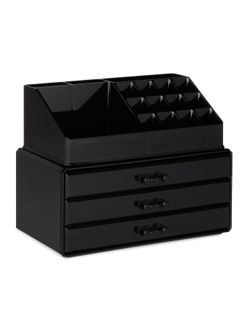 relaxdays 2x Makeup-Organizer in Schwarz