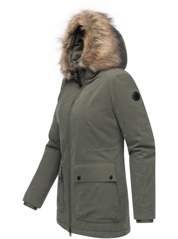 ragwear Kurzmantel Monadetta Warm YOUMODO in Dark Olive