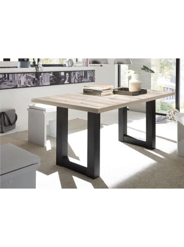 58 aufm Kessel ESSTISCH ausziehbar Eila 7 140 x 90 x 75 Esszimmertisch Schwarzstahl/Sandeiche