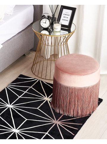 Beliani Kurzflor SIBEL in Schwarz/Silber - (W) 80 x (H) 1.2 x (L) 150 cm