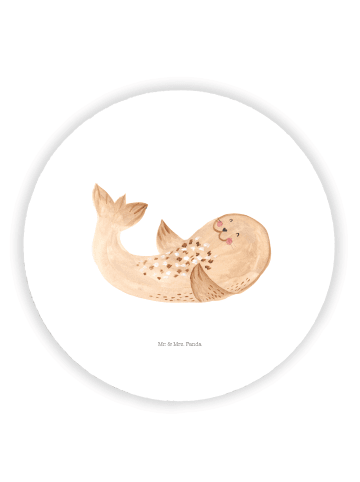 Mr. & Mrs. Panda rundmagnet Robbe Liegen ohne Spruch in Weiß
