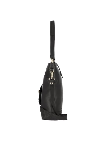Plevier Bow Schultertasche Leder 30 cm Laptopfach schwarz