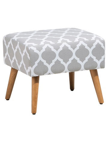 Beliani Hocker MANTEO in Grau/Weiß/Braun - (W) 50 x (H) 42 x (L) 39 cm